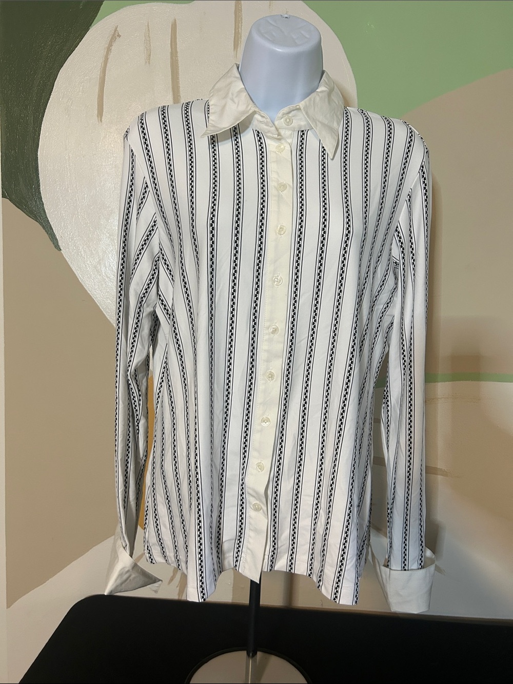 Anne Fontaine vintage vertical stripe button down